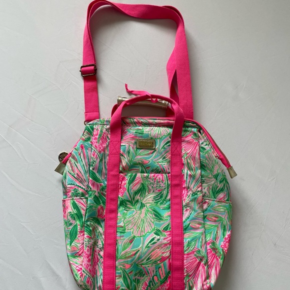 Lilly Pulitzer Handbags - Lilly Pulitzer Pink & Green Floral Cooler Backpack